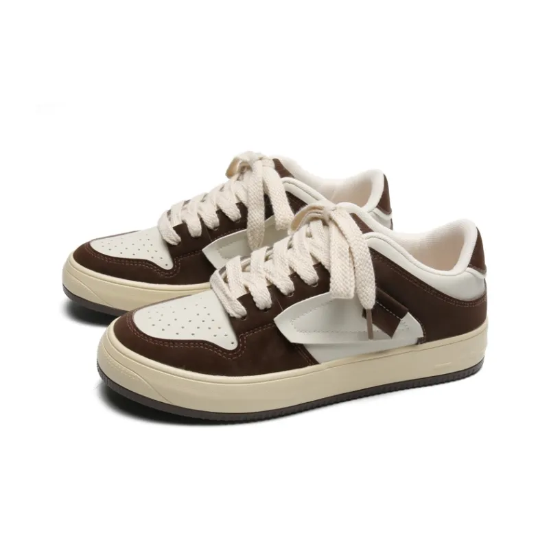 Mengsai Abrasion Resistant Slip Resistant Low Top Skateboard Shoes Unisex Brown-1