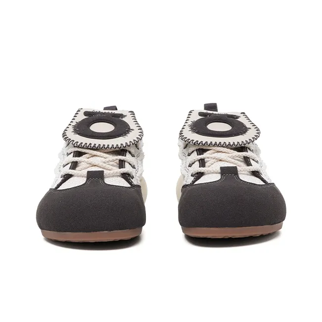 OLD ORDER Euro Puff Shoes Coverage Low Top Skateboard Shoes Unisex Black White-2