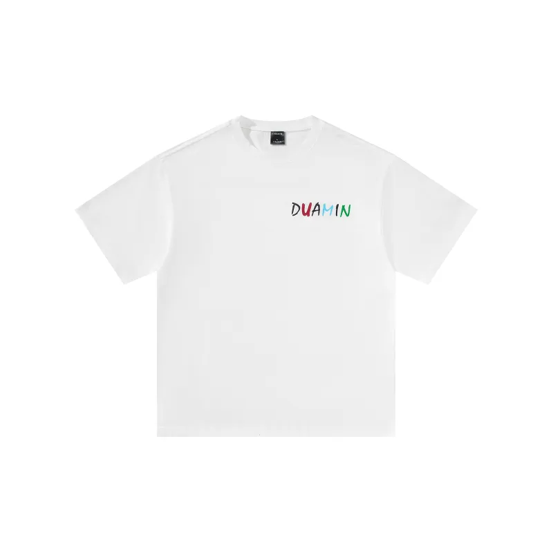 Duamin Drop Shoulder Sleeve T Shirt Unisex Light Gray-5