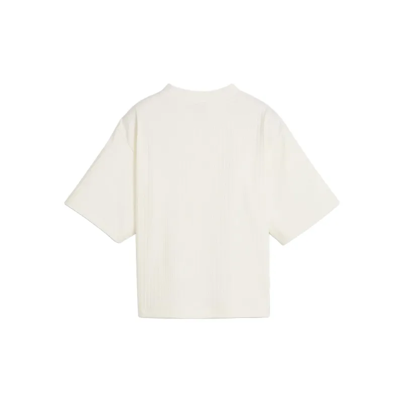PUMA Drop Shoulder Sleeve T Shirt Women's Ecru-1