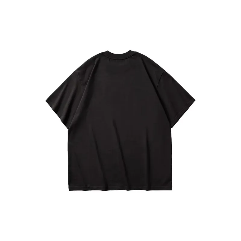 Chinpeno Letter Print American Casual Loose Fit Drop Shoulder Crew Neck Breathable Short Sleeved T Shirt Unisex-3