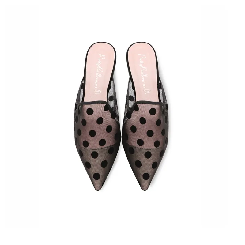 PrettyBallerinas Rubber Sole Wrap-toe Slippers Women's Black-3