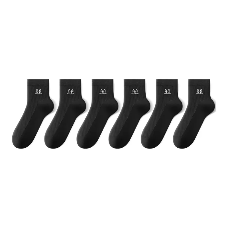 H YXIANG Mid Calf Socks Men's 6 Pack-8