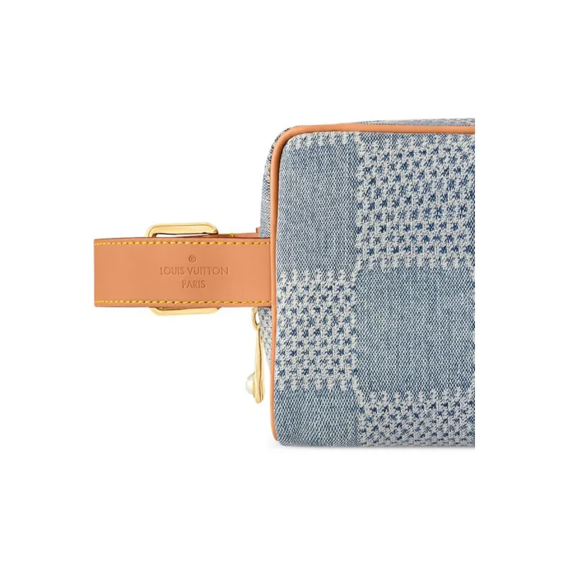 LOUIS VUITTON Locker Dopp Kit Damier Denim 3D Blue Deim-4