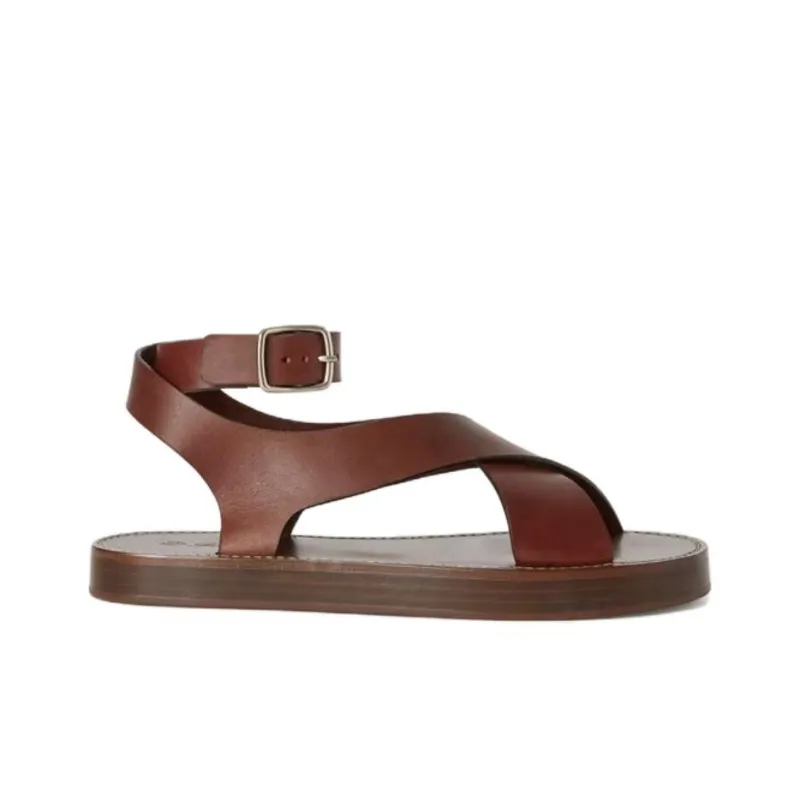 Loro Piana Sumie One Strap Sandals Women's Chocolate-1