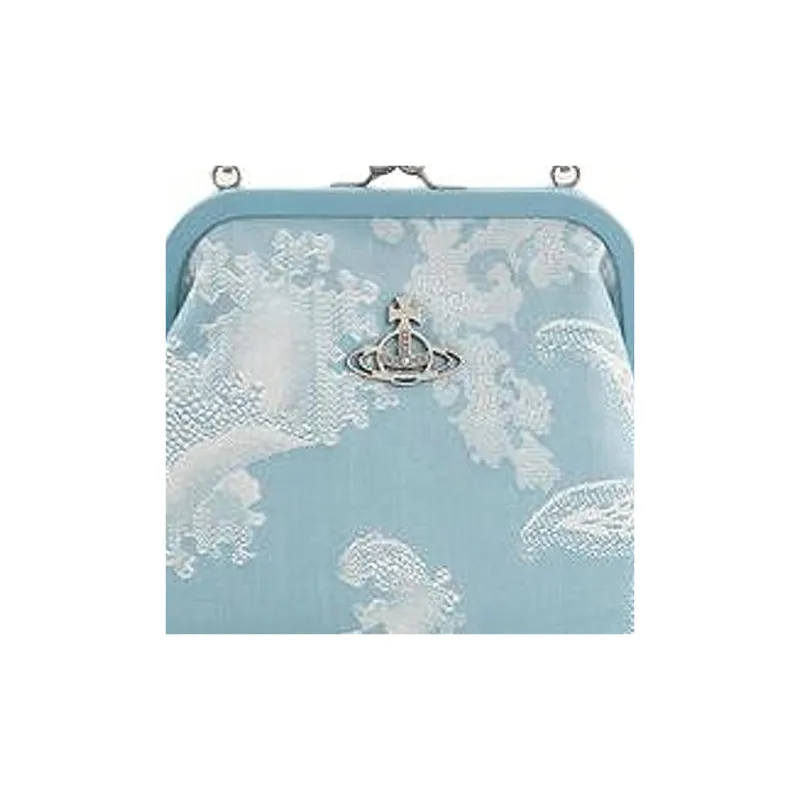 Vivienne Westwood Cotton Jacquard One Shoulder Crossbody Clutches Women's Blue Coral-3