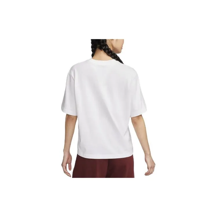 Nike Drop Shoulder Sleeve T Shirt Women's White-1