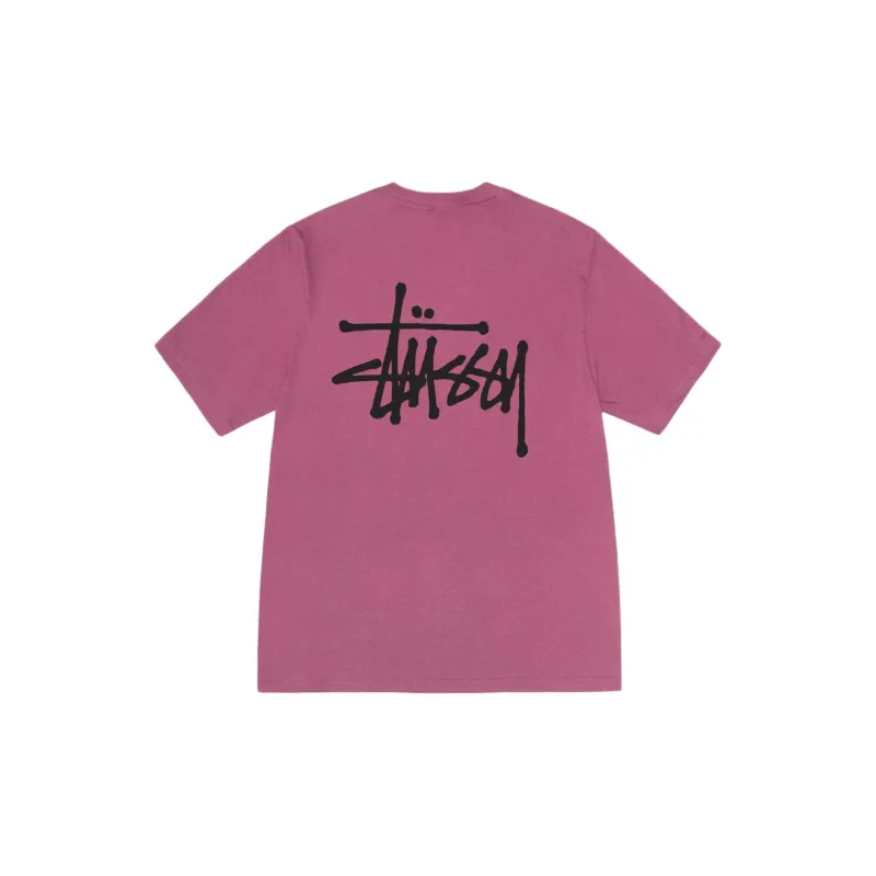 Stussy Ribbed Letter Print Cotton Pullover T-Shirt-7