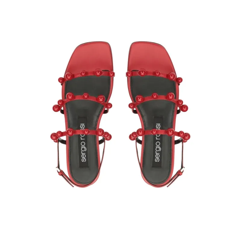 SERGIO ROSSI Sr Chupetas Strap Sandals Women's Red-3