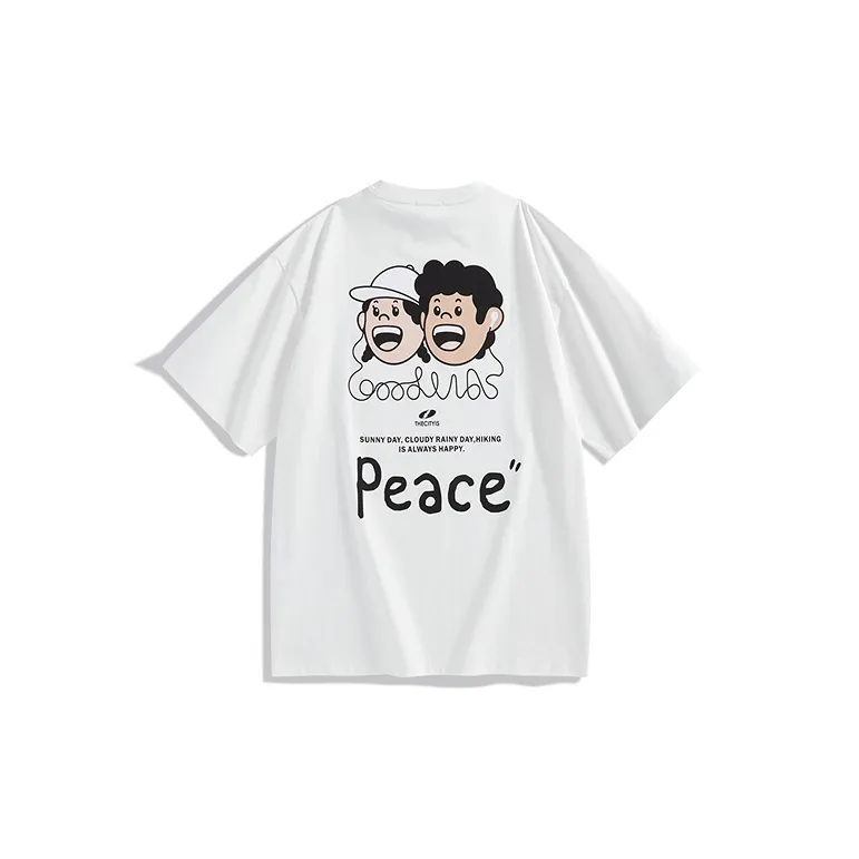 Zola X PEACEBIRD MEN T Shirts Men White Batch 1 Loose Fit-1