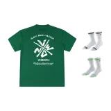 Retro green + two pairs of basketball socks (random style color)