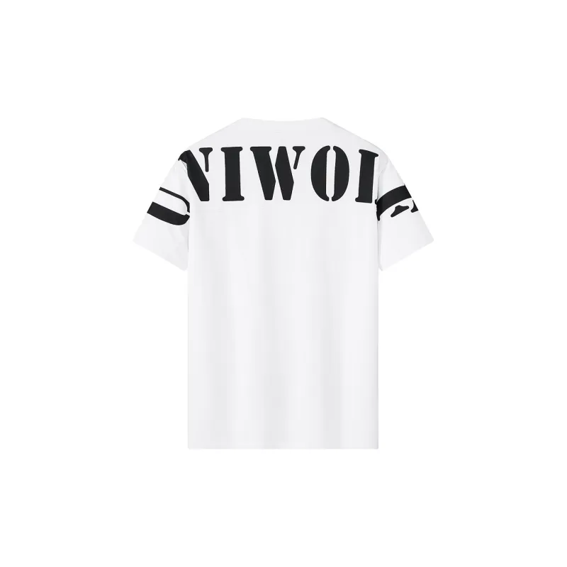 UNIWOLF Drop Shoulder Sleeve T Shirt Unisex Black-3