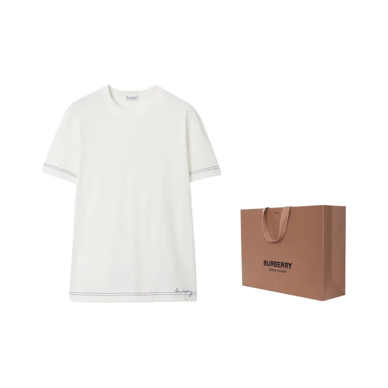 Burberry Logo Detailed Crewneck T Shirt-2