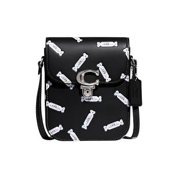COACH All White Rabbit Collaboration Studio Cow Leather Small Square Bag Shoulder Bag Crossbody Bag Mini Women's Black