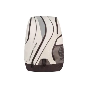 LiNing CBA Collection Grain Cow Leather Backpack Regular Unisex White