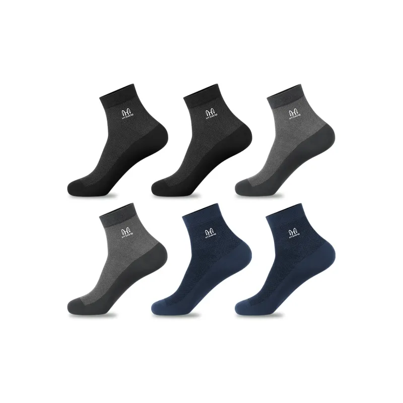 H YXIANG Mid Calf Socks Men's 6 Pack-3