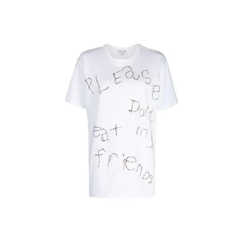 COLLINA STRADA Slogan-print Crew-neck T-shirt