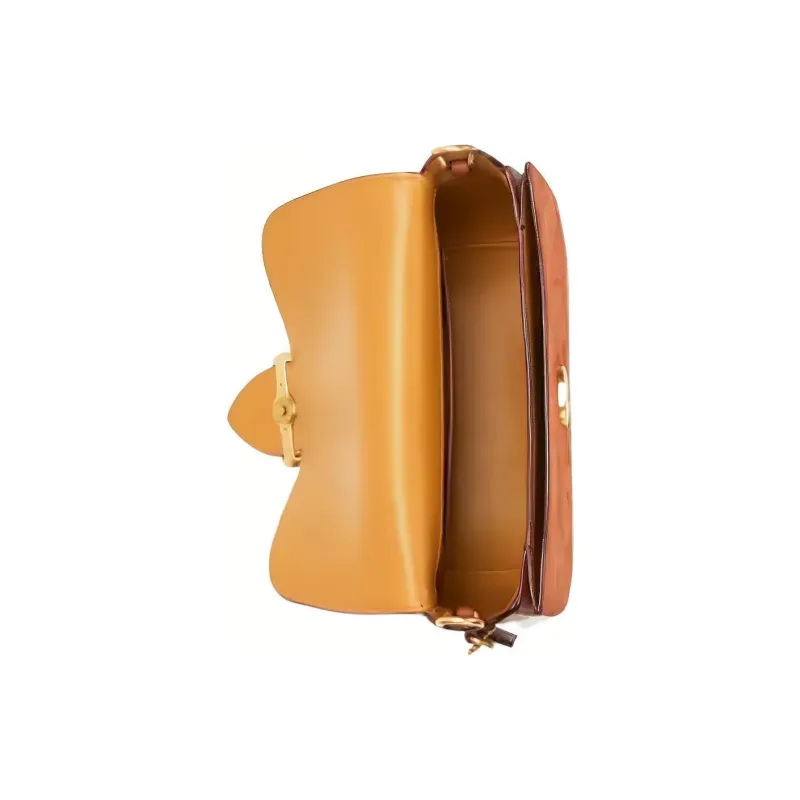 COACH Kat Cow Leather Saddle Bags Shoulder Bags Women's Brown-4