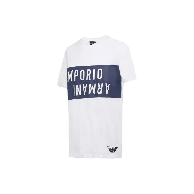 EMPORIO ARMANI SS24 T Shirt Men's White Blue-2