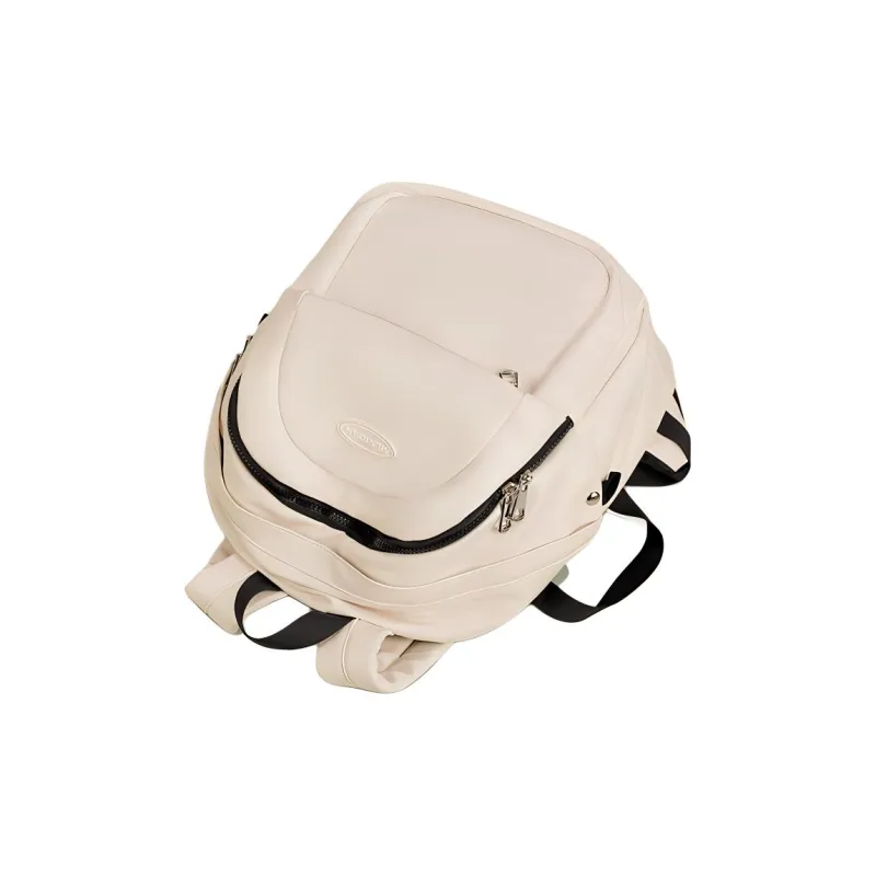 MEXICAN Polyurethane Leather Backpack Regular Women's Black/Pink/Ecru-6