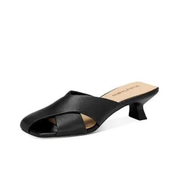 JESSICA SOPHIA Rubber Sole Cut Out Abrasion Resistant Slip Resistant Wrap toe Slippers Women's