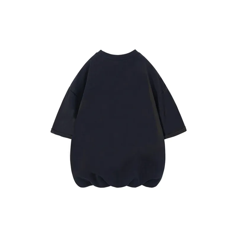 FAVEPOP Loose Fit Casual 100% Cotton Off The Shoulder Crew Neck Short Sleeved T Shirts Unisex-6