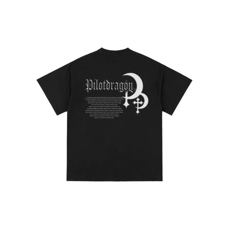 PILOTDRAGON Loose Fit Casual Short Sleeved T Shirts Unisex-1