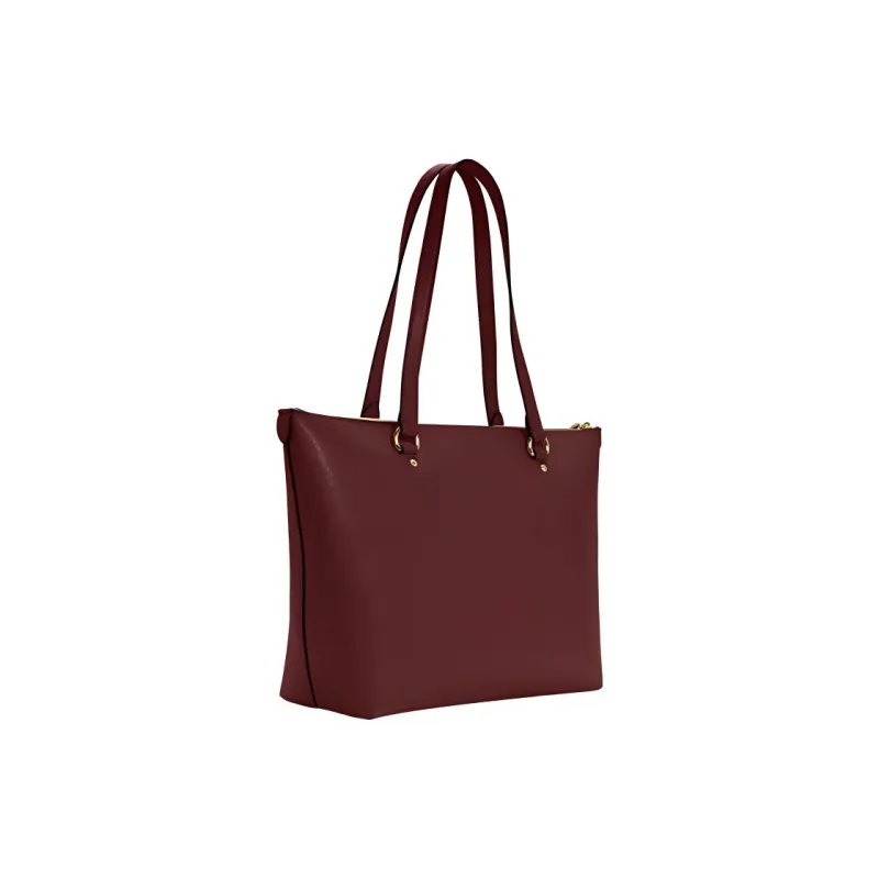 COACH Gallery Cross Grain Leather Tote Bag, Shopping Bag, Shoulder Bag, Handbag Tubas Women's Cherry Red-1