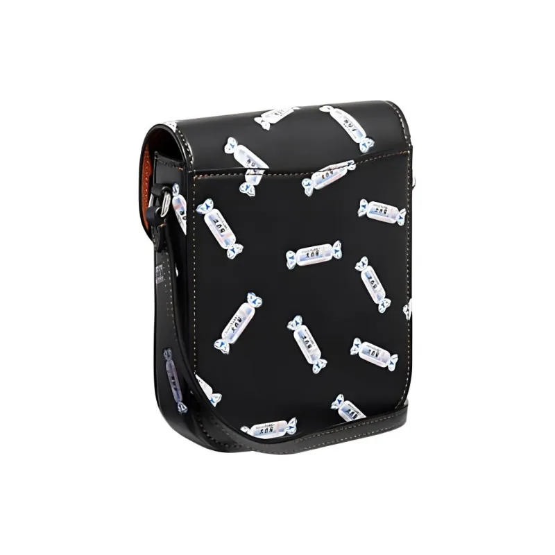 COACH Baymax Rabbit, Collaboration Studio Cow Leather Small Square Bag Shoulder Bag, Crossbody Bag Mini Women's Black-1