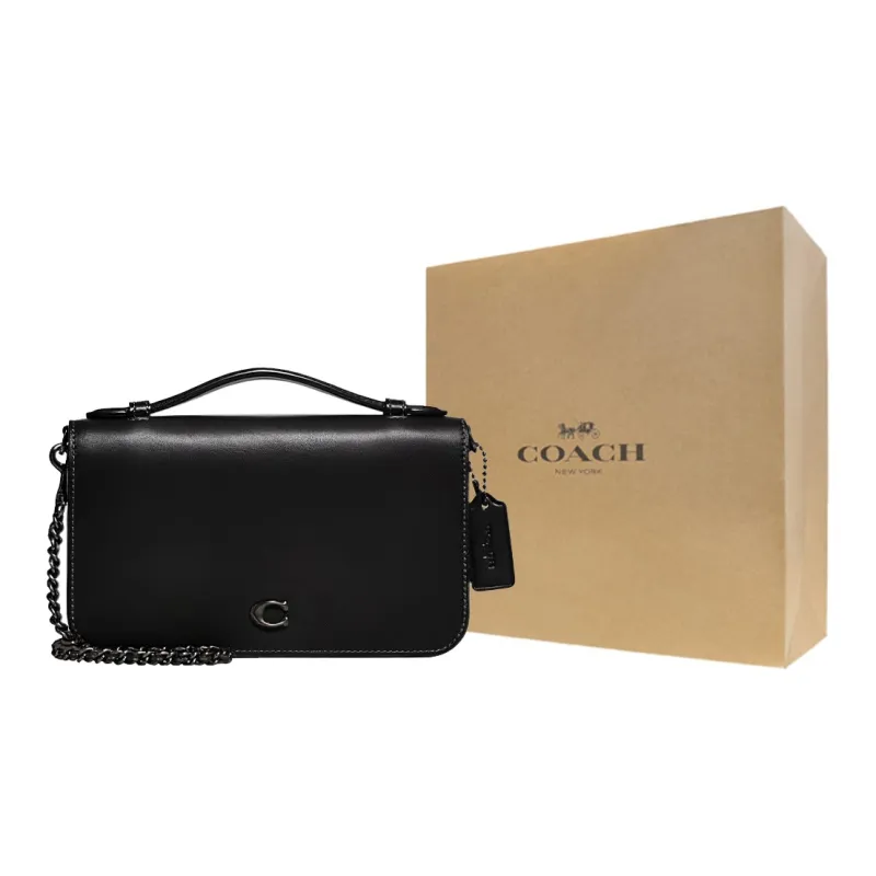 COACH Bea Cow Leather Handbag, Shoulder Bag, Crossbody Bag Small Size Women's Black-6