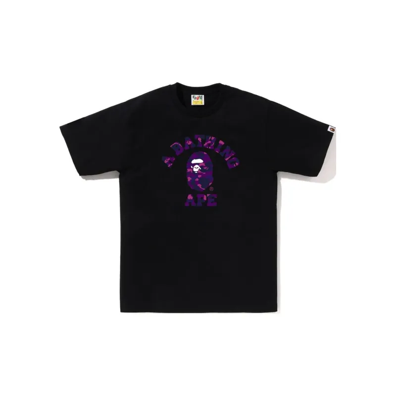 A BATHING APE Color Camo College Tee SS24 - POIZON