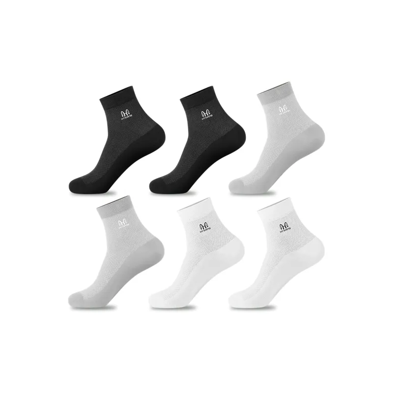 H YXIANG Mid Calf Socks Men's 6 Pack-5