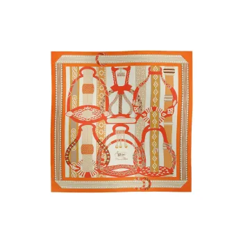 HERMES Cashmere, Silk Shawls Unisex Orange