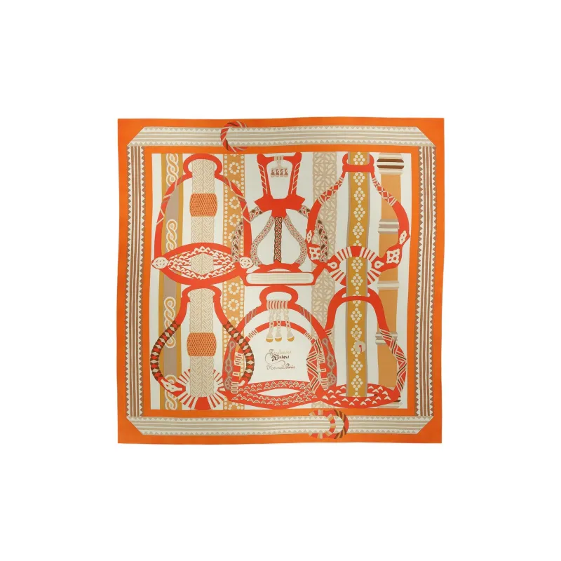 HERMES Cashmere, Silk Shawls Unisex Orange-0