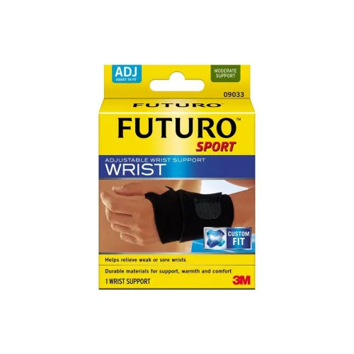 3M Unisex Sports Wrist Brace For Women's Tendon Sheath Adjustable Medium Clubs 1 Piece Black Ambidextrous Protective