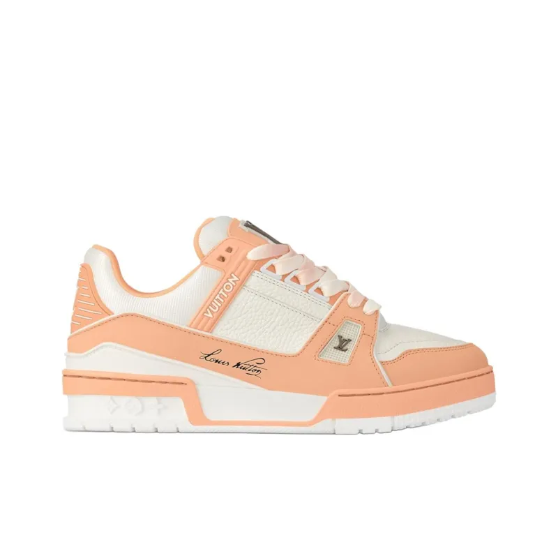 LOUIS VUITTON Trainer Low Top Skateboard Shoes Women's Orange-1