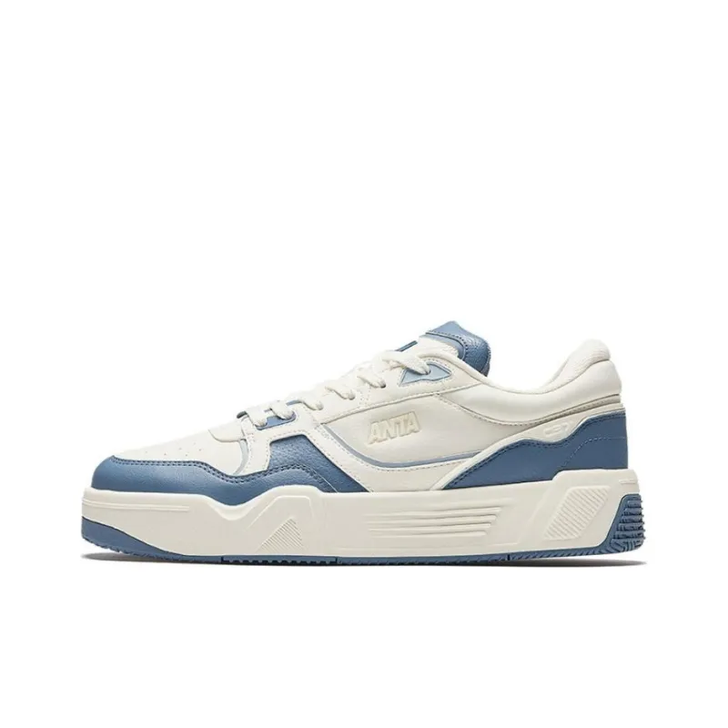 Anta Wear Resistant Low Top Skateboard Shoes Men's Blue White-0
