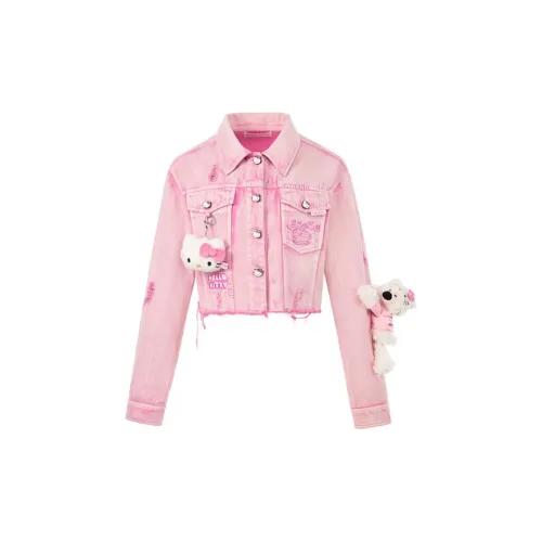 13 DEMARZO Denim Jackets Women's Pink