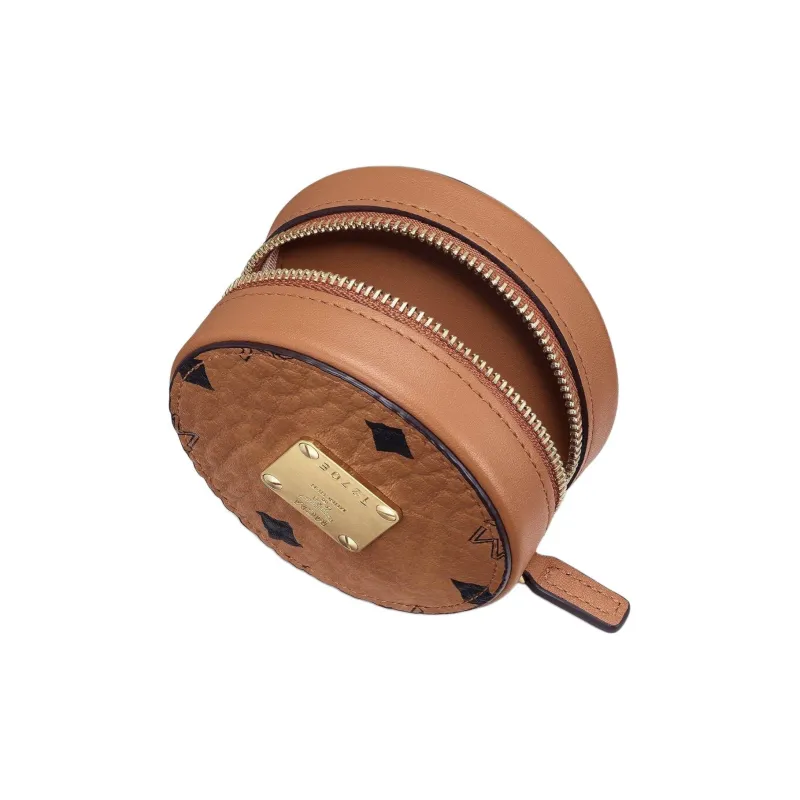 MCM Leather Key Pouch Regular Men's Cognac-4