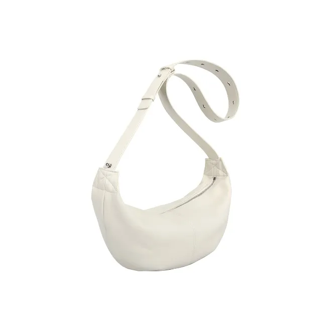 YOCAMU Cow Leather Shoulder Bag Hobo Bag Dumpling Bag Crossbody Bag Regular Women's Black/White/Silver-7