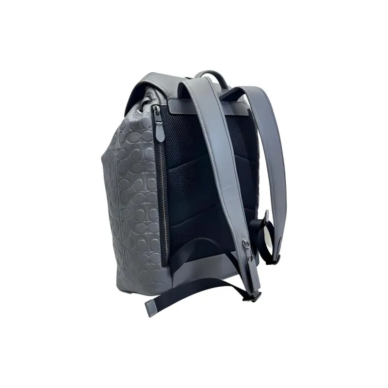 COACH Sullivan Cow Leather Patchwork With Fabric Backpack Large Size Men's Gray-3
