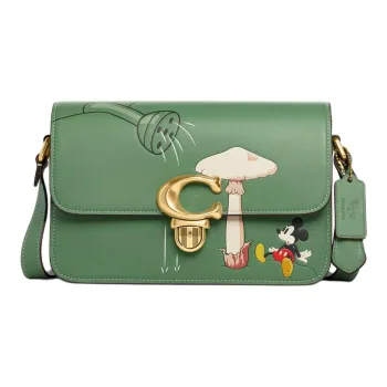 COACH Disney Collaboration Studio Glove Tanning Crossbody Bag, Shoulder Bag Women's Green