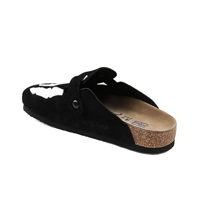 HANQIAORIJI Broken Cocoon Series EVA Abrasion-Resistant Slip-Resistant Slip-on Lazy Slippers Unisex Black-6