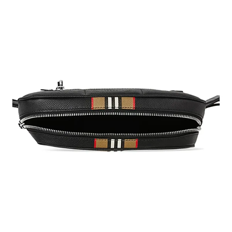 Burberry Cow Leather Fanny Pack Regular Men's Black-2