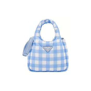 PRADA Fabric Handbags Crossbody Bags Small Size Women's Light Blue