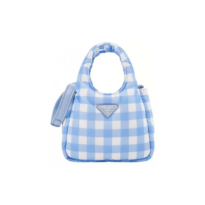 PRADA Fabric Handbags Crossbody Bags Small Size Women's Light Blue-0