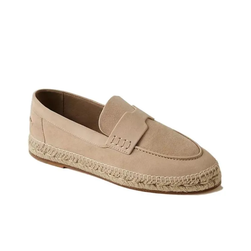 HERMES Trip Flat Shoes Women's Nude-1