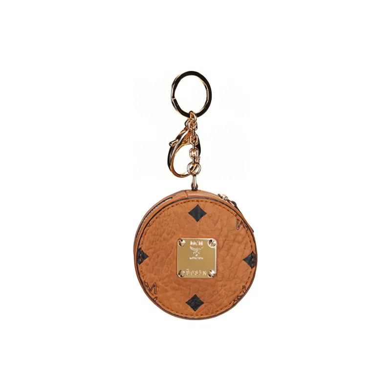MCM Leather Key Pouch Regular Men's Cognac-3