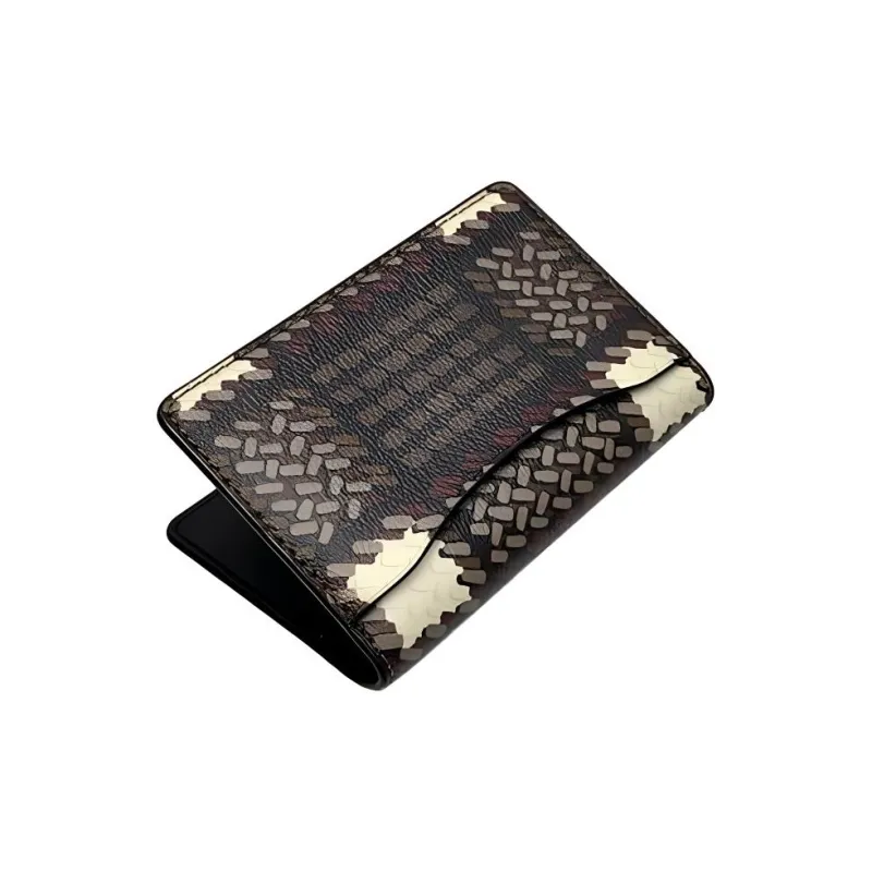 COACH Coated Canvas Document Wallet Regular Unisex Bronze & Black-4