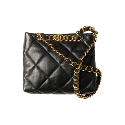 CHANEL Sheepskin Tote Bag Shopping Bag Shoulder Bag Crossbody Bag Small Size Women's Black